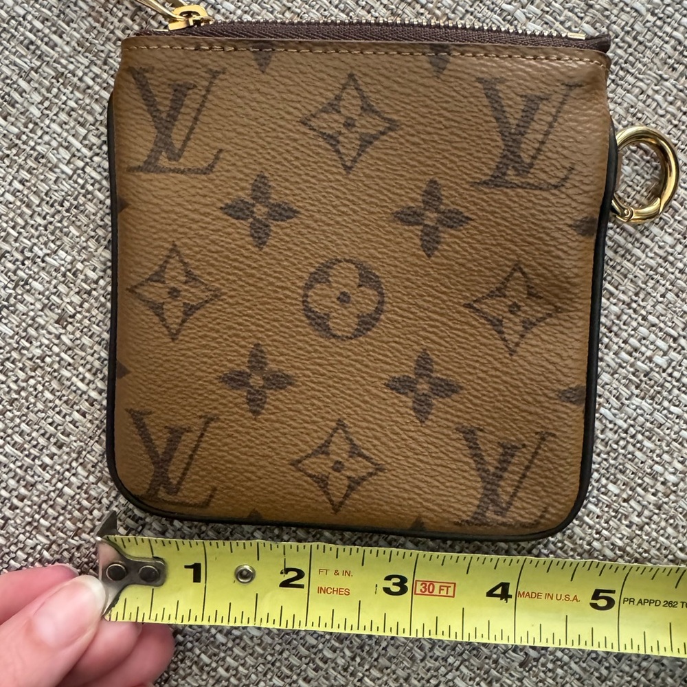 SALE! 💕 Louis Vuitton Reverse Mono Zip Coin Pouch -Square Pouch from Trio Pouch - Picture 7 of 8